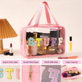 Clear Waterproof Makeup Bag, Portable Cosmetic Storage Bag, Zipper Toiletry Bag for Travel, Makeup Organizer for Home