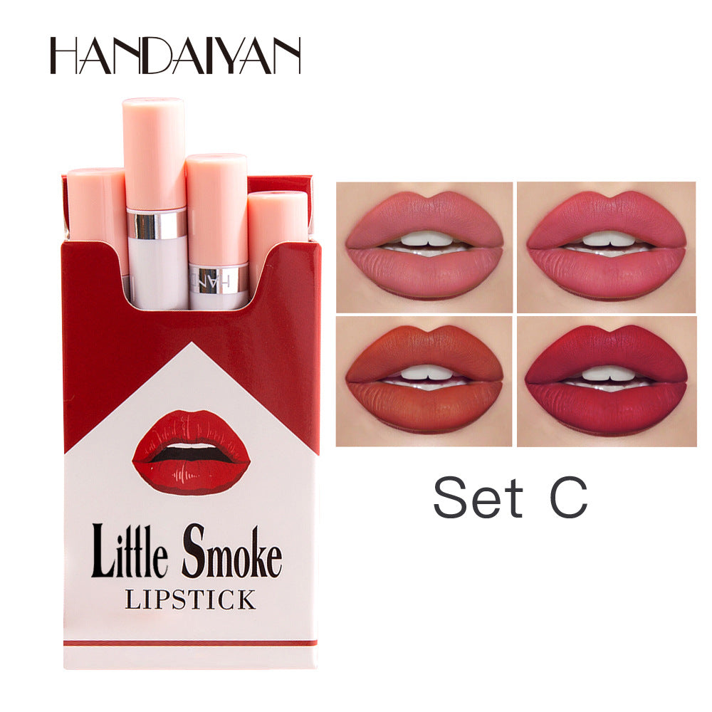 HANDAIYAN Cigarette Lipstick Set of 4 Matte Velvet Matte Lipstick Lipstick