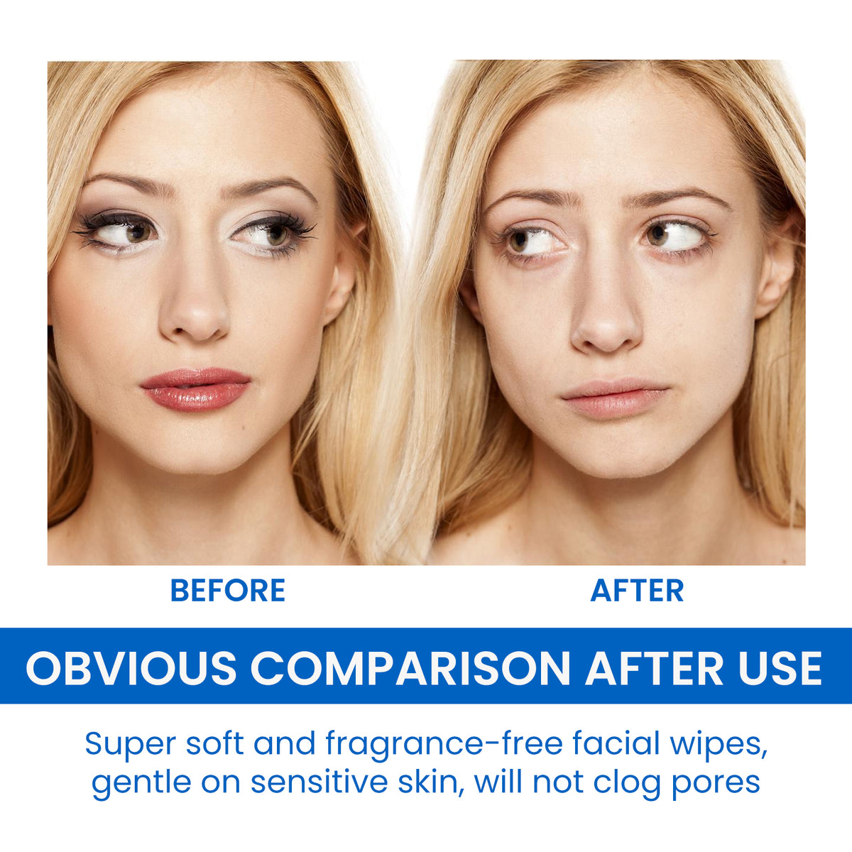EELHOE Gentle Makeup Remover Wipes Deep Cleanse Face Eye And Lip Makeup Gentle Refreshing Non-Irritating Makeup Remover Wipes
