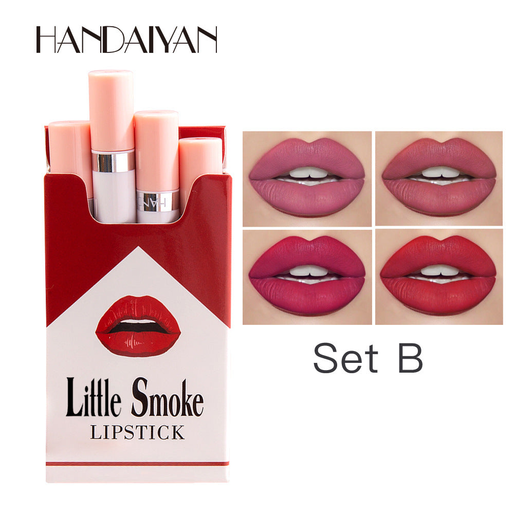 HANDAIYAN Cigarette Lipstick Set of 4 Matte Velvet Matte Lipstick Lipstick