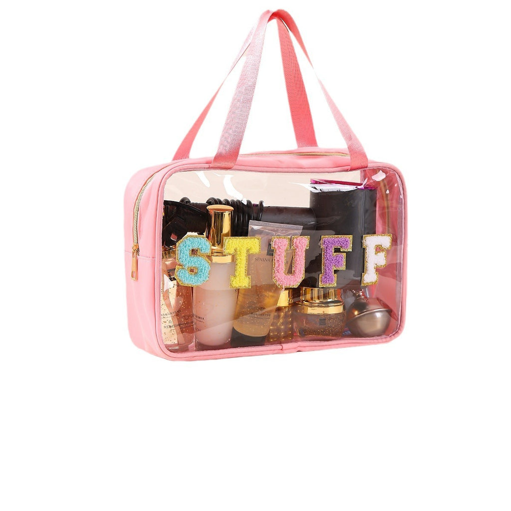 Clear Waterproof Makeup Bag, Portable Cosmetic Storage Bag, Zipper Toiletry Bag for Travel, Makeup Organizer for Home